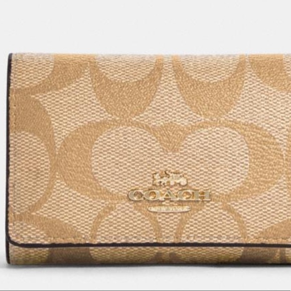 COACH Five Ring Key Case In Signature Canvas - Picture 16 of 16